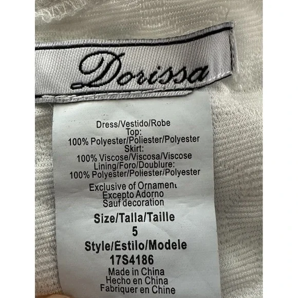 Girl's Blue & White Tulle Dress Fancy Bow Formal Size 5 Sleeveless Flower Party - Picture 9 of 13